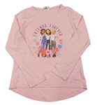 Ružové tričko s dievčatky a nápismi