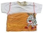 Bielo-oranžové tričko so zebrou C&A