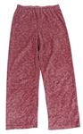 Staroružové zamatové pyžamové nohavice s hviezdami