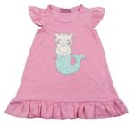 Ružová nočná košeľa s kočkou - mořskou pannou Kiki&Koko
