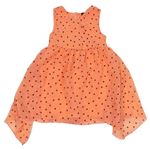 Neonvově oranžové šifónové šaty s hviezdami Kiki&Koko
