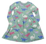 Svetlomodré bavlnené šaty s dinosaurami M&S