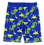 Modré nohavičkové chlapčenské plavky s dinosaurami