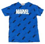 Zafírové tričko s nápismi Marvel