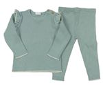 2set - Šedomodrý rebrovaný ľahký svetr + nohavice F&F