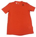 Červené vzorované športové tričko s logom Adidas