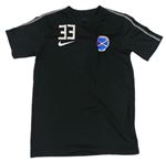 Čierne športové tričko s výšivkou a logom Nike