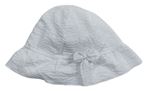 Biely pruhovaný krepový klobouks mašlou Nutmeg