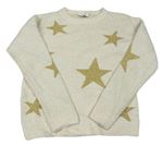 Smotanový melírovaný sveter so zlatými hviezdičkami PRIMARK