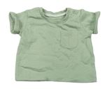 Zelené rebrované tričko s vreckom Matalan