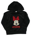 Čierna plyšová mikina s Minnie a kapucňou Disney