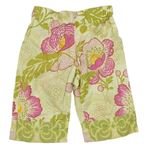 Svetložlté kvetované plátenné nohavice