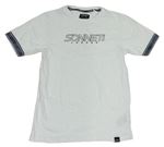 Bielo-tmavosivé tričko s logom Sonneti