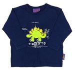 Tmavomodré tričko s dinosaurom s nápismi Next
