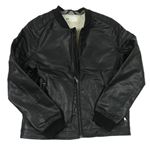 Čierna koženková zateplená bunda H&M
