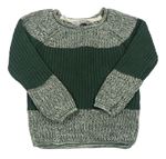 Zelený melírovaný pletený sveter Primark