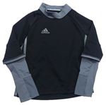 Čierno-sivé športové funkčné tričko s logom Adidas