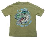 Khaki tričko s dinosaurom M&S