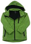 Zelená softshellová bunda so vzorom a odopínacíá kapucňou Kaku