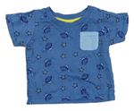 Modré tričko s korytnačkami Ergee