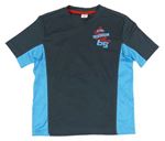 Tmavošedo-modré športové tričko s nápisom Pocopiano