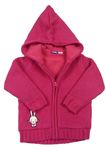 Ružový pletený prepínaci zateplený sveter s kapucňou Lupilu