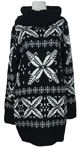 Dámske čierno-biele vzorované svetrové šaty s komínovým golierom Blind Date