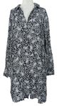 Dámske čierno-biele kvietkovane košeľové šaty Janina