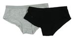 2x kalhotky - šedé melírované + černé F&F