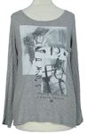 Dámske sivé tričko s potlačou S. Oliver