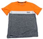 Sivo-oranžové neónové športové tričko C&A
