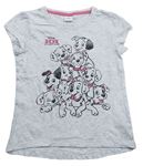 Svetlosivé melírované tričko s dalmatiny Disney