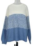 Dámsky bielo-modrý pruhovaný sveter George