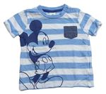 Modro-biele pruhované tričko s Mickeym Disney