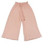 Ružové plisované culottes nohavice