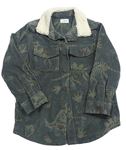 Khaki menšestrová košeľová bunda s dinosaurami F&F
