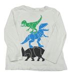 Biele tričko s dinosaurami C&A