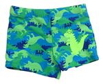 Modro-zelené nohavičkové plavky s dinosaurami Kiki&Koko