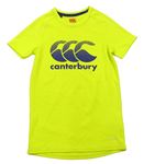 Neónově žlté športové funkčné tričko s logom Canterbury