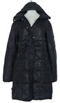 Dámsky čierny šušťákový zimný péřový kabát s kapucňou Maul