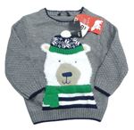 Sivý sveter s medvěďom George