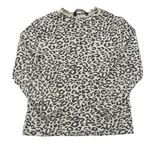 Krémové rebrované tričko s leopardím vzorom George