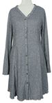 Dámske sivé rebrované košeľové šaty Primark