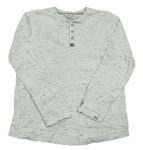 Bielo-svetlošedá -čierne melírované tričko C&A