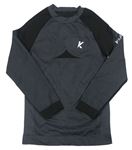 Tmavošedo-čierne funkčné športové thermo tričko Kaytan