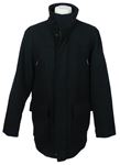 Pánsky čierny vlnený kabát C&A