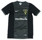 Sivo-čierne športové funkčné tričko s nášivkou a logom Nike