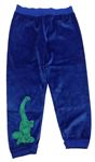 Zafírové plyšové pyžamové nohavice s dinosaurom M&S