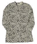 Krémovo-čierne rebrované tričko s leopardím vzorom George