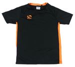 Čierno-neónově oranžové športové funkčné tričko Sondico